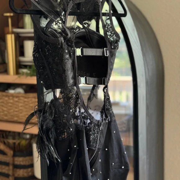 ⭐️🎹Custom Black Leotard Jazz Dance Costume or Chicago Halloween costume👠 - Picture 10 of 14